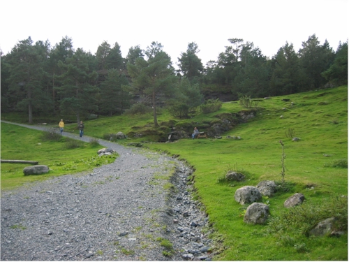 park trail with rain gutter